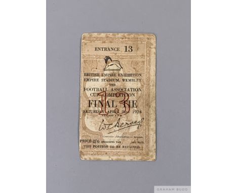 F.A. Cup Final 1924 ticket for the 1924 F.A. Cup Final Newcastle United v Aston Villasome slight staining 