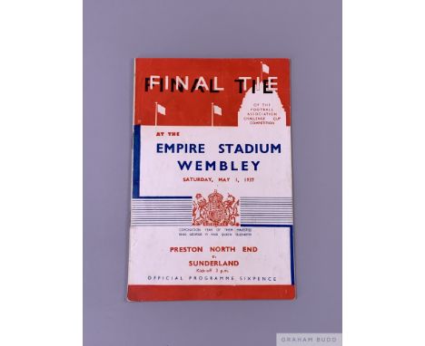F.A. Cup Final programme Preston North End v Sunderland, played at Wembley Stadium, 1st May 193724-page, signs of fold, some 