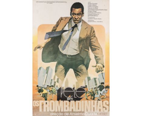 Ex-Pelé Collection: framed vintage movie poster for the film "Os Trombadinhas" [The Pickpockets] (Newton Rique, 1979) starrin