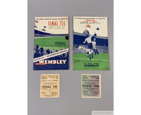 F.A. Cup Final programme Leicester City v. Wolverhampton Wanderers played at Wembley, 26th April 1949with ticket stub; FA Cup