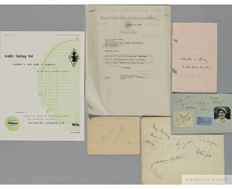 Rare letter on United States Lawn Tennis Association headed paper, 12th March 1940, signed by Holcombe Ward, original member 