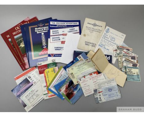 Collection of football ticket stubs including International matches at Wembley, 1980s onwardscollection of cricket ticket stu