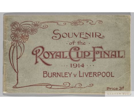 1914 Souvenir Burnley FA Cup Final brochure produced to commemorate their victory over Liverpool on April 25th at the Crystal
