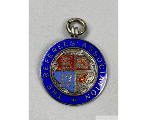 A silver and enamel 1961 Referees' Association medalthe obverse inscribed THE REFEREES' ASSOCIATION, the reverse J. Kelly, Re