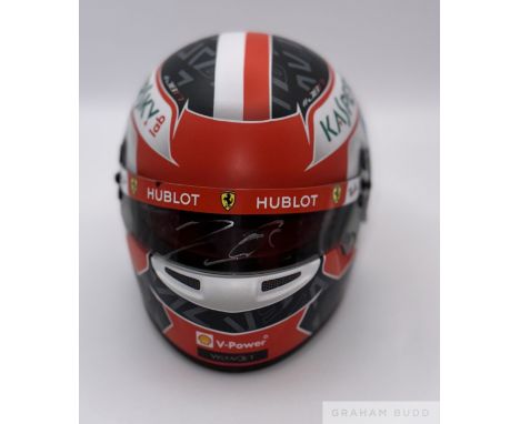 Charles LeClerc (Monaco) signed Ferrari ½ scale helmet,official Ferrari 2019 Charles Le Clerc helmet, signed on visor with si