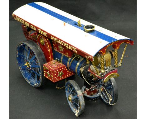 A scratch built live steam scale model, of a Showman's Traction Engine, Denjeani Golden Dragons on Tour, Denjeani Old Tyme Am