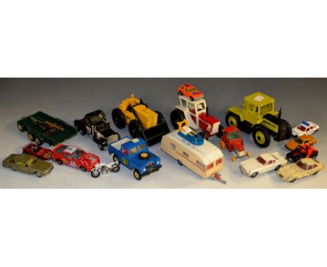 Diecast Vehicles - Britains toys MB TEAC 1500 Mercedes Benz Tractor, green and black;  SWB Land-Rover and trailer;  Lonestar 