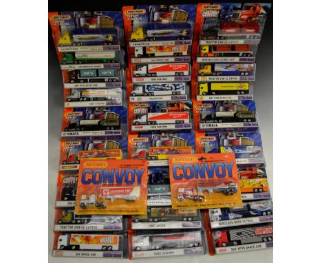 Matchbox Toys - Convoy Articulated wagons, inc  MBX Metal Mercedes Benz Actros, Ford Aeromax, DAF Space Cab, etc others Le Co