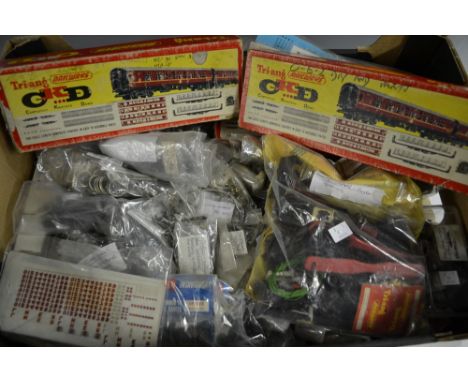 An extensive collection of model railway spares including Wrenn, Hornby Dublo, Triang, Peco, Lima, mostly OO gauge Scale item