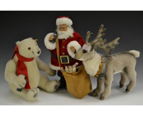 Steiff  - a Christmas Coca Cola Santa Claus and toy bear, limited edition, white ear tag, No 670350 01508/10000, boxed;  a Co