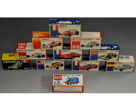 Tomica (Tomy) Die-cast Vehicles -  F19 Mercedes Benz 300sl;  others 26 Kojima 009 Ford, F32 Tyrrell P34 Ford, F35 Ferrari 308