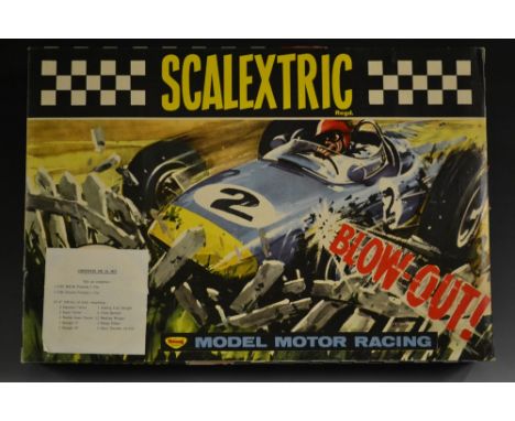 A boxed Scalextric model electric motor racing set no.31, in Blowout set box (factory re labelled inc C85 BRM a,d C86 Porche 
