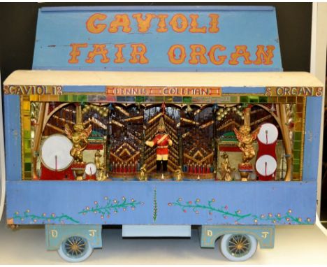 A scratch built model of a fairground pipe organ by Dennis Coleman, Gavioli Organ, ornate gilt painted and carved pipes and c