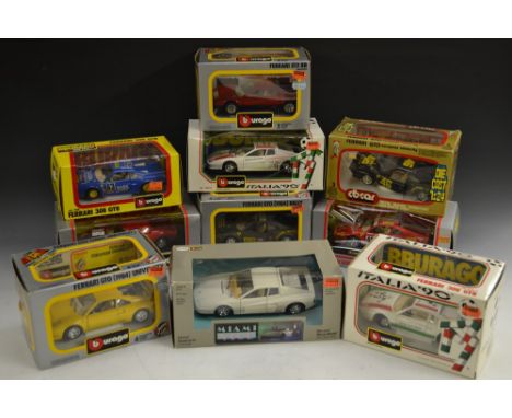 Burago - 1:24 scale model cars inc 0148 IT Ferrari 308 GTB (Italia 90);  1504 IT Ferrari Testarossa (1984 Italia 90 colours);