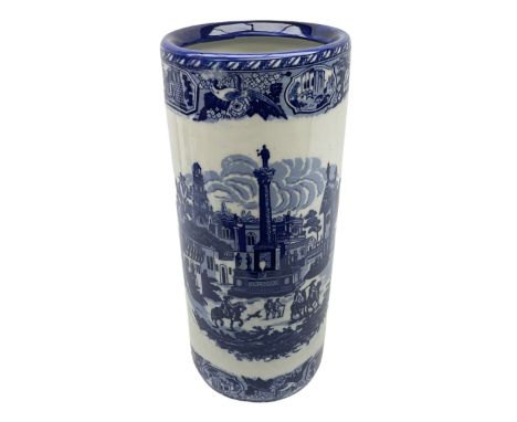 Blue and white umbrella/stick stand, H43.5cm