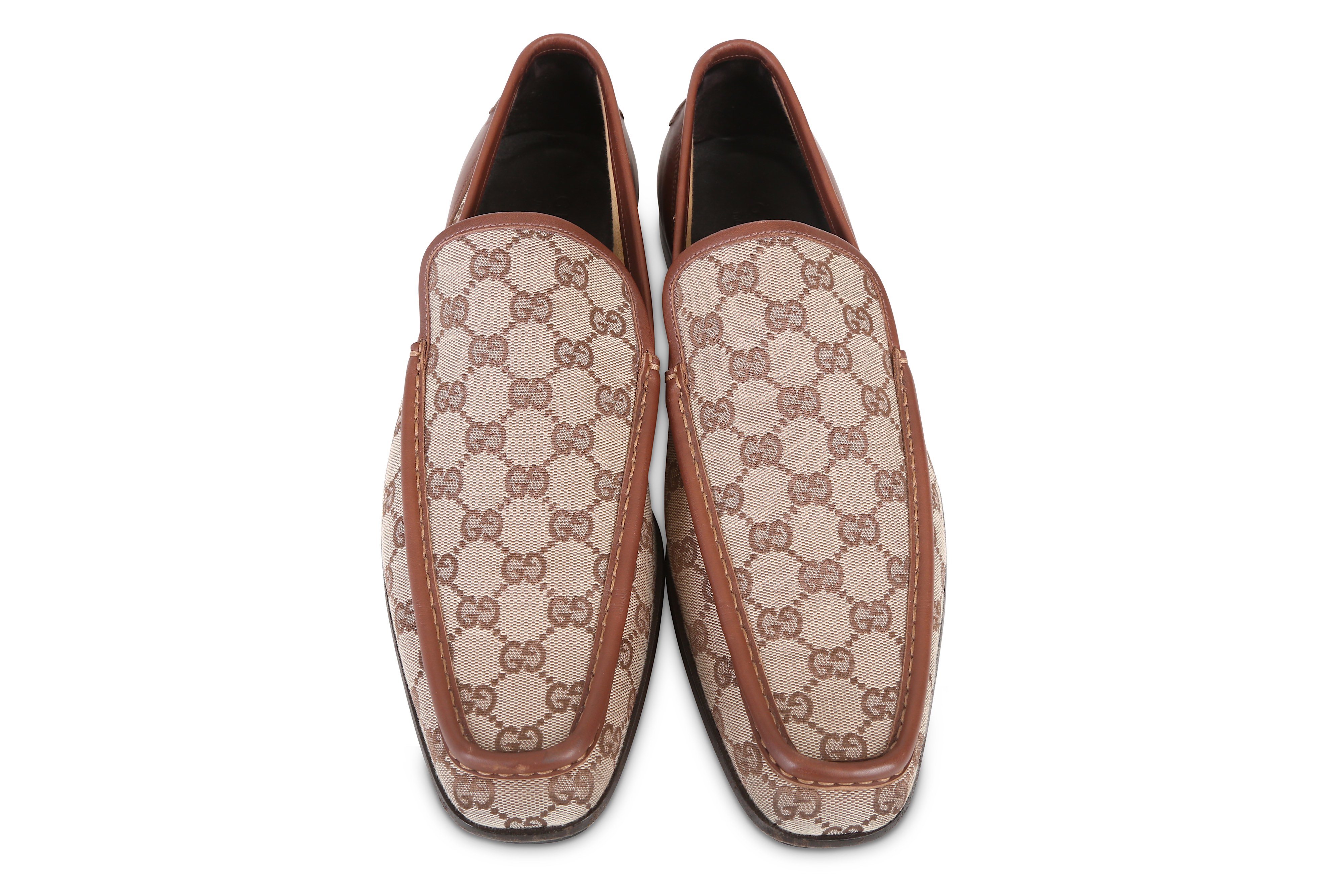 Gucci Guccissima Men's Loafers, monogram Guccissima canvas with brown ...