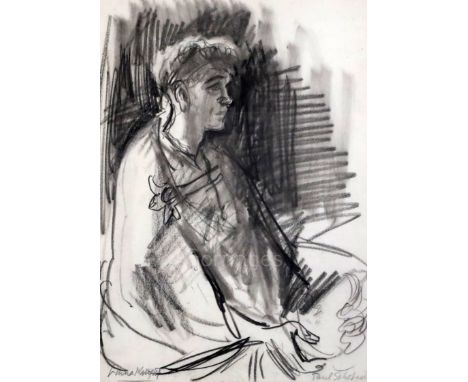 § Dame Laura Knight R.A., R.W.S. (1877-1970)black chalk on paperPortrait of Paul Schofieldsigned13.75 x10in.