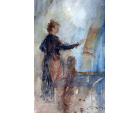 Tim Dolby (b.1954)watercolourPortrait of Sherree Valentine-Daines teaching an art classsigned9.5 x 6in.
