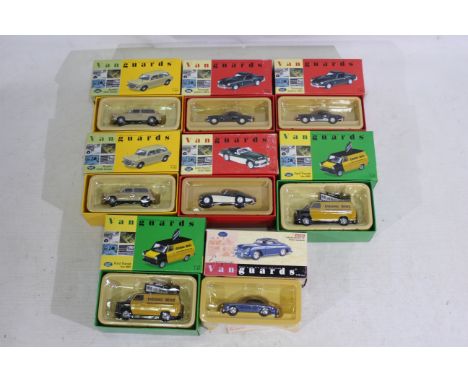 Vanguards - Eight diecast model motor vehicles by Vanguards, scale 1:43 to include Ford Transit Van Evening Standard Livery M