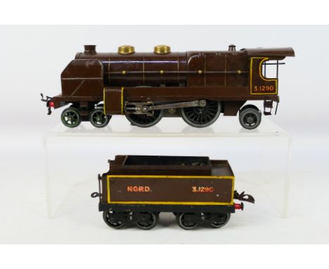 Hornby - An O gauge 3 rail 20v electric French Pacific 4-4-2 locomotive number 3.1290 in brown Nord livery. The model shows s