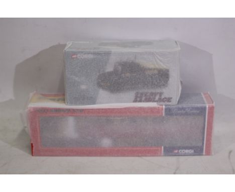 Corgi - Shop Stock - Two Corgi Diecast trucks in 1:50 Scale. A Volvo curtainside in Ken Abram Ltd. Livery Model Number CC1241