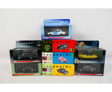 Vanguards - Eight diecast model motor vehicles by Vanguards, scale 1.43 to include Ford popular Model No. VA02108, Eddie Stob
