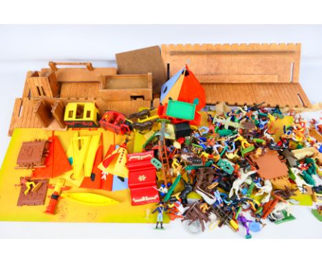 Britains - Joy Toys - Timpo Toys - An unboxed wooden toy fort, Fort Cherokee (Assemble required).  Item appear to be in very 
