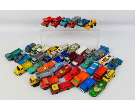 Matchbox - An assortment of over 40 predominantly Matchbox unboxed Diecast vehicles to include No.21. Commer Bottle Float, No