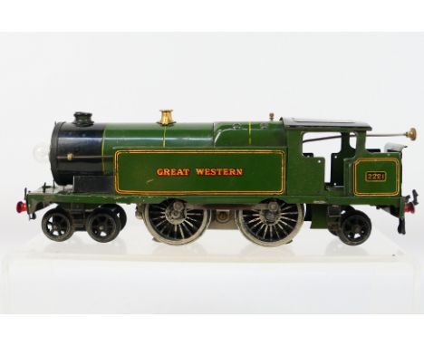 Hornby - A 3 rail 6v electric O gauge 4-4-2T Great Western tank engine number 2221. The wheels show no signs of cracking, the