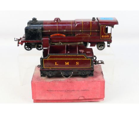 Hornby - an O gauge 3-rail electric LMS 4-4-2 locomotive and No 2 special tender, op no 6100 'Royal Scot'. The model has been