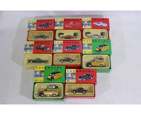 Vanguards - Eight diecast model motor vehicles by Vanguards, scale 1:43 to include Ford Transit Van Evening Standard Livery M