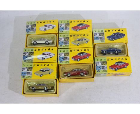Lledo - Vanguards - 8 x boxed 1:43 scale Lledo Vanguards die-cast models - Lot includes a #VA06301 'Harvest Gold' Morris Mari