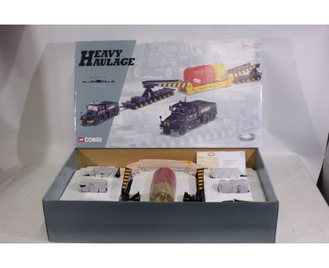 Corgi - A boxed limited edition 1:50 scale Corgi 'Heavy Haulage' die-cast set - The set is #18003 'Wynns (GEC)' Scammell Cont