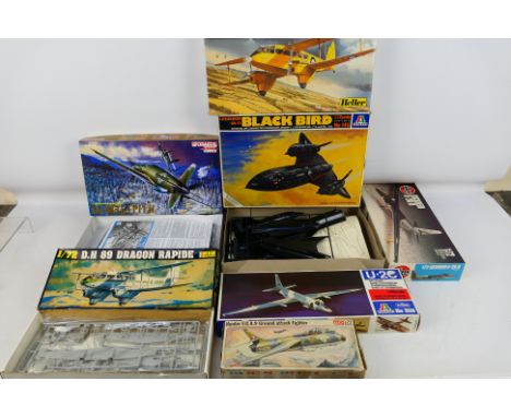 Italeri - Dragon - Frog - Heller - 7 x boxed model kits including factory sealed De Havilland Dragon Rapide in 1:72 scale # 8