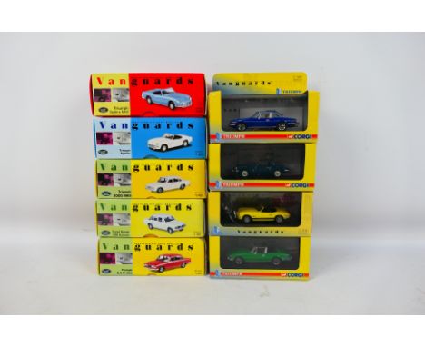 Corgi - Vanguards - 9 x boxed Triumph models including Spitfire MkIII # VA06711, Stag # VA10103, 2500PI # VA08204 and similar