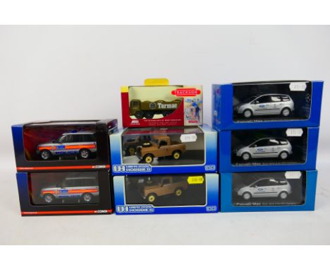 Various diecast - Eight diecast model motor vehicles, scale 1:43 to include ford focus C-Max Destination football Limited Edi