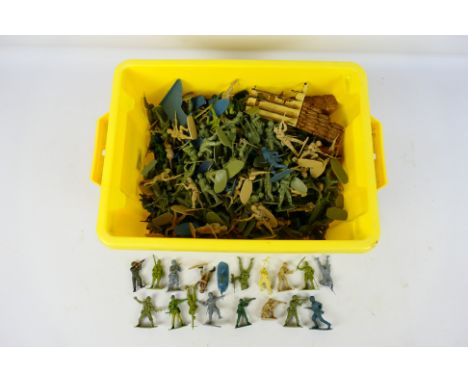 Airfix - A large quantity of unboxed Airfix 1:32 scale plastic soldiers. Lot comprises of figures from various Airfix sets in