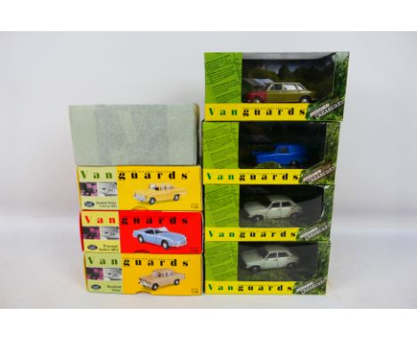 Vanguards - Eight diecast model motor vehicles by Vanguards, scale 1.43 to include Vauxhall Victor Model No. VA38004, Triumph