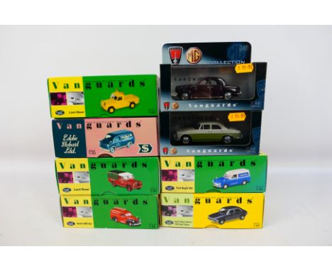 Vanguards - Eight diecast model motor vehicles by Vanguards, scale 1.43 to include Rover Model No. VA06900, Eddie Stobart Mod