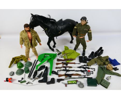 Palitoy - Action man - 2 action men, both stamped 1964 and with flocked hair. Both items have painted eyes and appear to be i