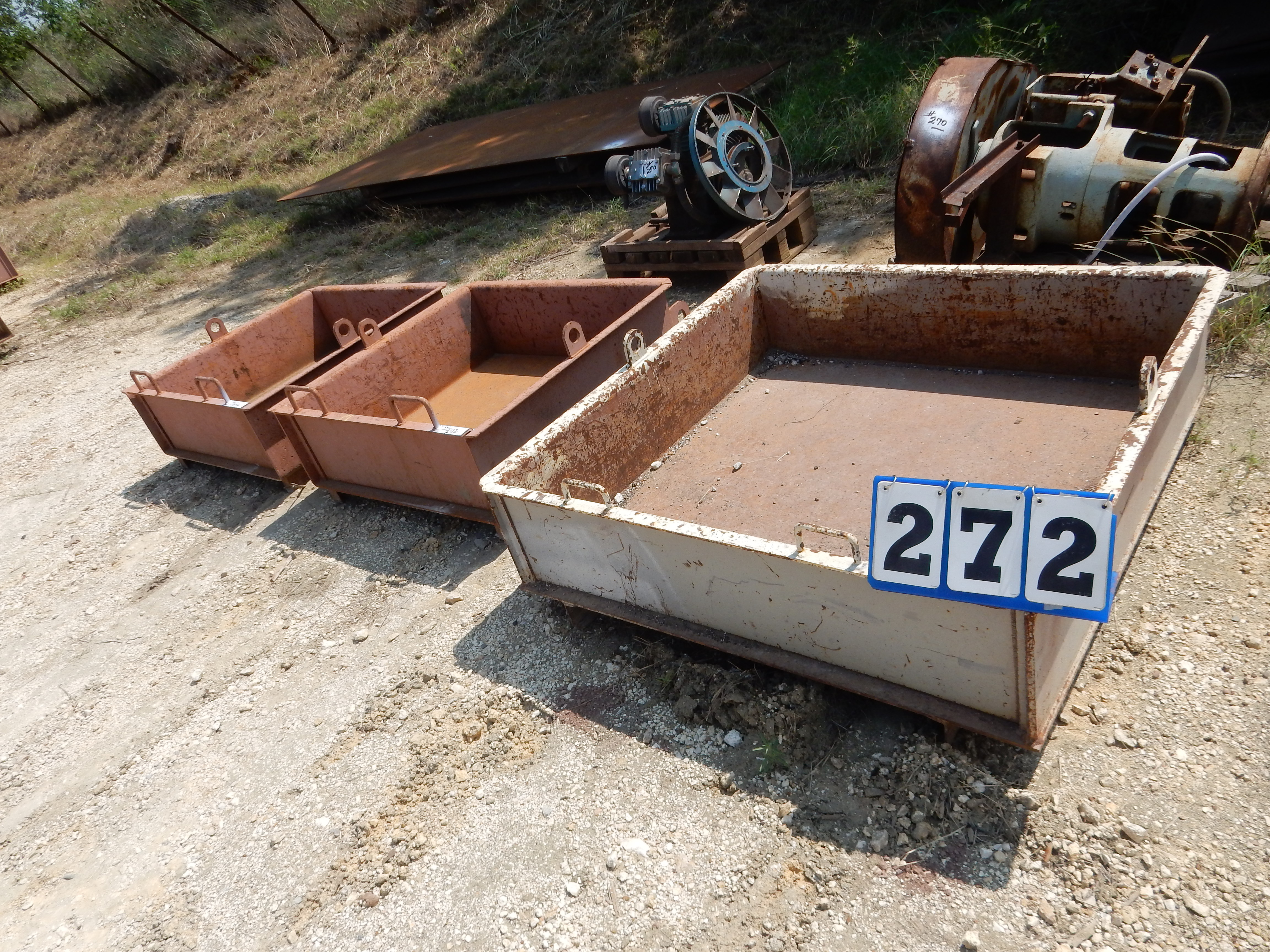 3 SMALL SCRAP METAL CONTAINERS