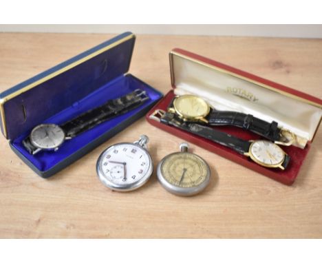 A selection of men's vintage watches, to include a Rotary 17 Jewels Incabloc watch, a Seiko 17 Jewels watch, a Sekonda watch 