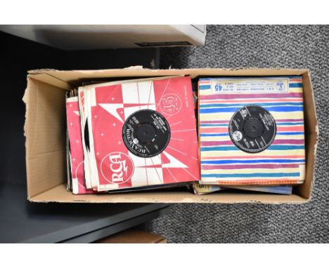 A box of 1950's /60's 7' singles, to include The Beatles, Brian Poole and The Tremeloes, Neil Sedaka ect, many in company sle