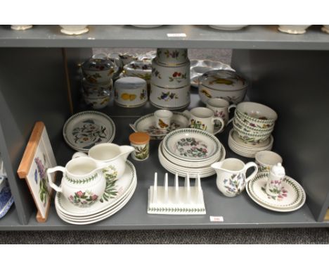 A vintage Portmeririon Botanic dinner / tea service, decorated in the citrus landaniferus pattern, showcasing Spanish Gum Cit