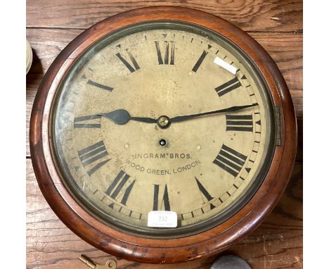 A good mahogany framed walk clock with fusee movement. By Ingram Brothers London. Est. £200 - £300.