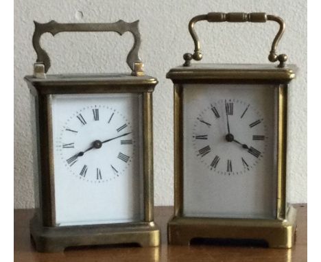 Two small brass mounted carriage clock. Est. £30 - £50.