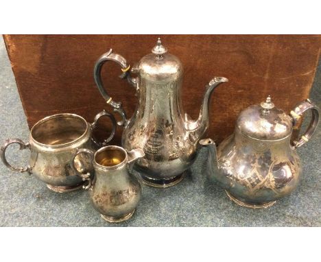 A good EPNS four piece tea and coffee service. Est. £20 - £30.