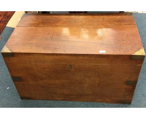 A good brass mounted and mahogany trunk. Est. £50 - £80.