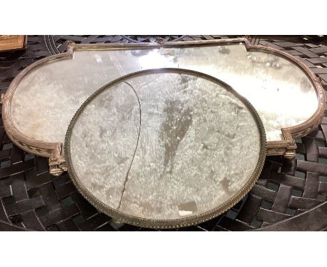 A large silver plated centrepiece together with one other. Est. £30 - £40.