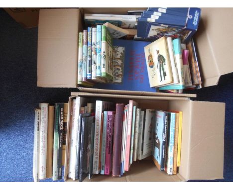 BOOKS: Two boxes of model soldiers and uniforms. Est. £15 - £20.